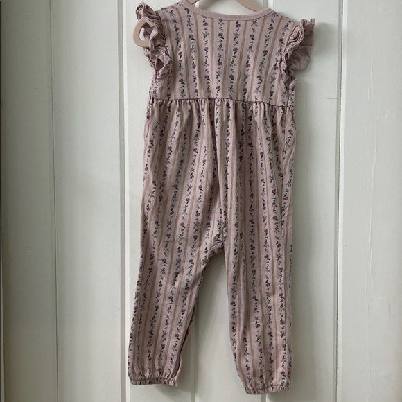 Burts Bees Baby farmhouse floral organic baby girl jumpsuit - Picture 4 of 4